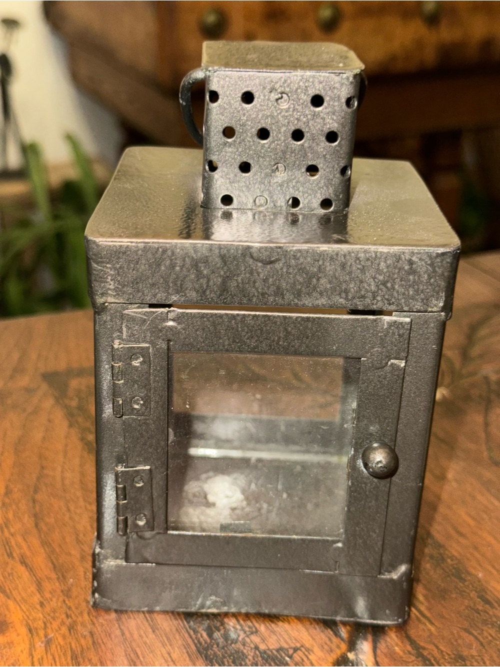 Metal Decorative Lantern in Dark Gray - Picture 4 of 9
